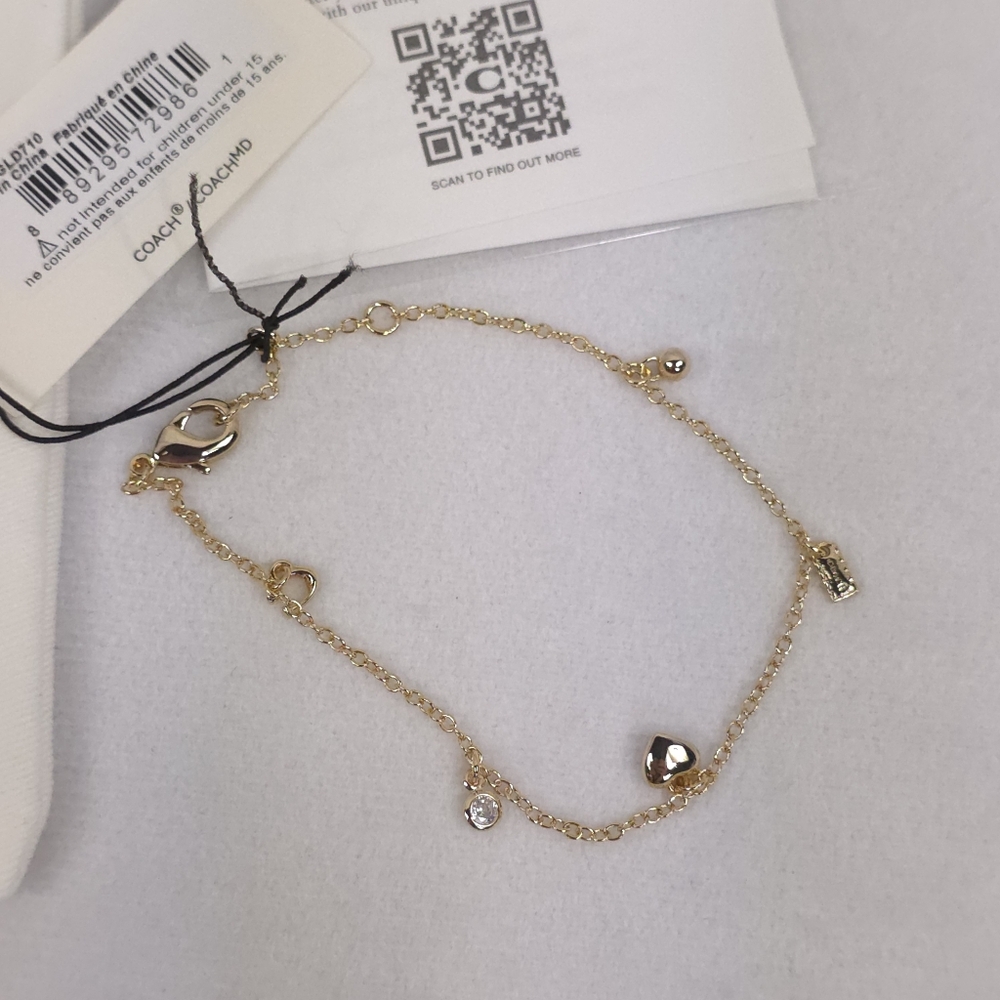 Coach Charm Bracelet 14k Gold Plated Brass - Picture 3 of 3